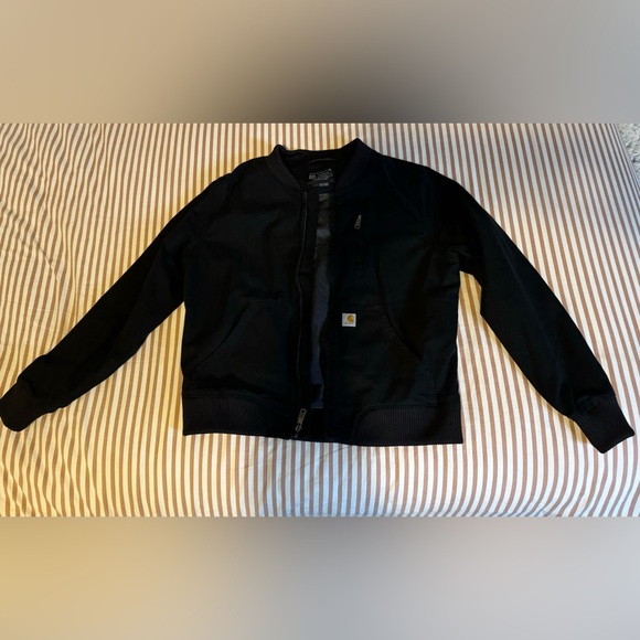 Carhartt Women's Rugged Flex Relaxed Fit Canvas Jacket, size large, black - Picture 2 of 4